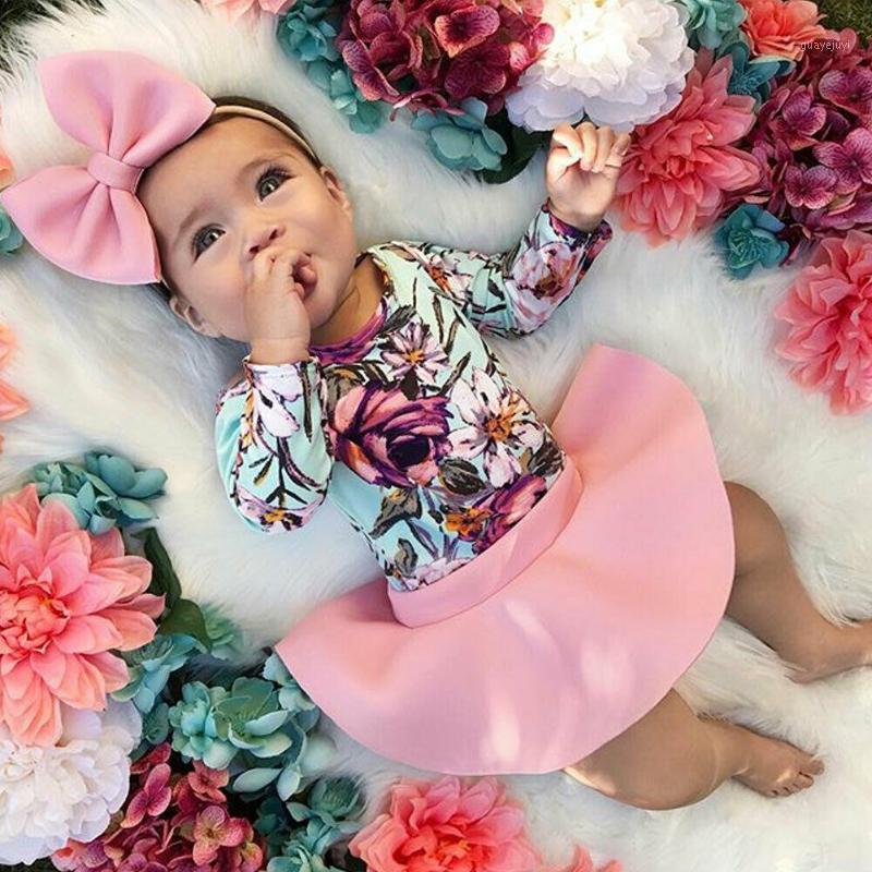 

Pudcoco 2020 Summer Infant Baby Girl Clothes Floral Romper Jumpsuit Skirt Outfit Skirt Clothes Set 0-3Y1, As pic