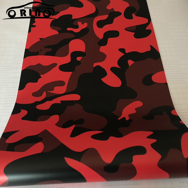 Black Red Camouflage Vinyl Film Sticker-4