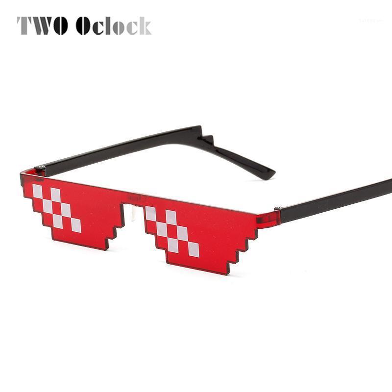 

TWO Oclock Funny Party Pixel Glasses Women Men Decorative Festival Sunglasses Brand Small 8 Bit MLG Pixelated Sunglasses W0091