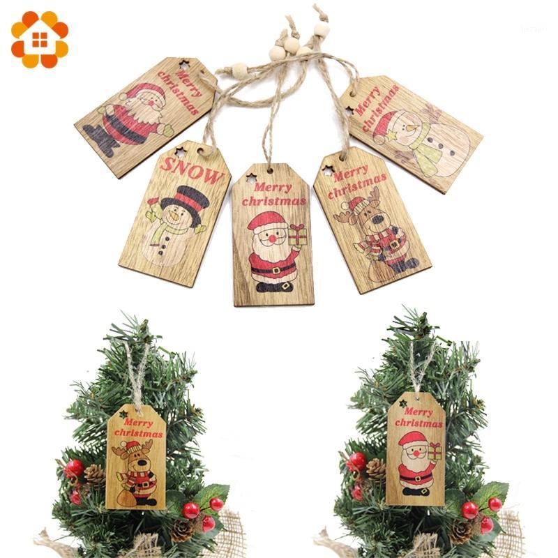 

5PCS Cute Printed Christmas Pendant Ornaments DIY Wood Crafts Home Xmas Tree Ornament For Kids Gift Christmas Party Decorations1