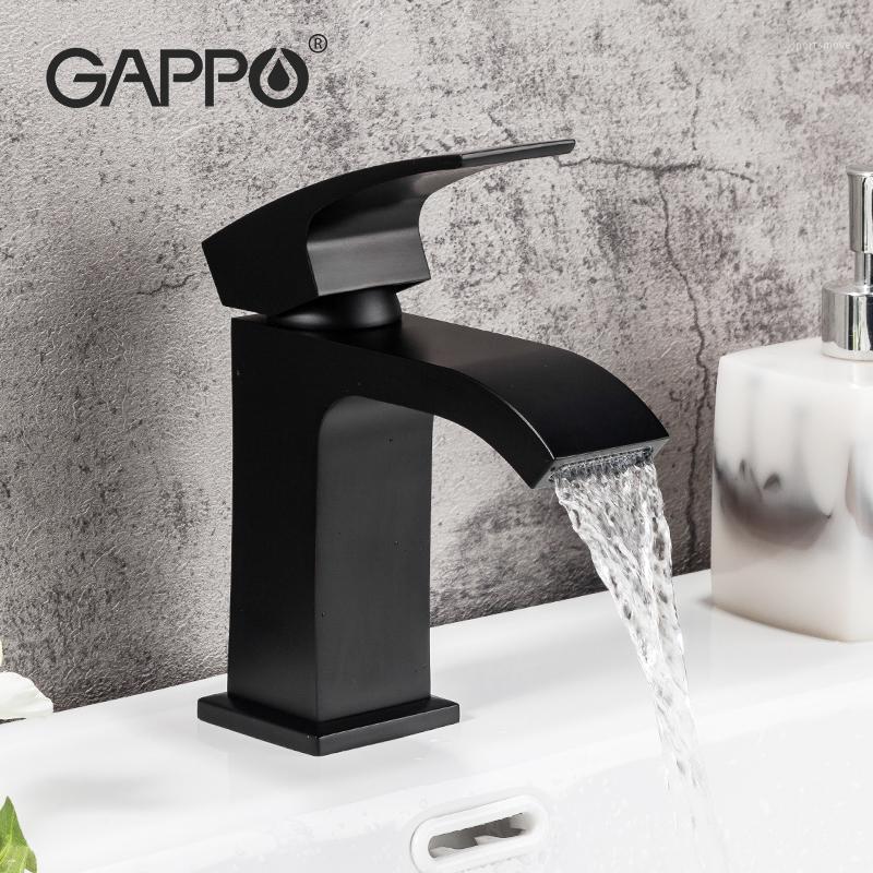 

Gappo Waterfall Basin Faucets bathroom cold and hot water brass 4 patterns mixers single handle Deck mounted faucet1