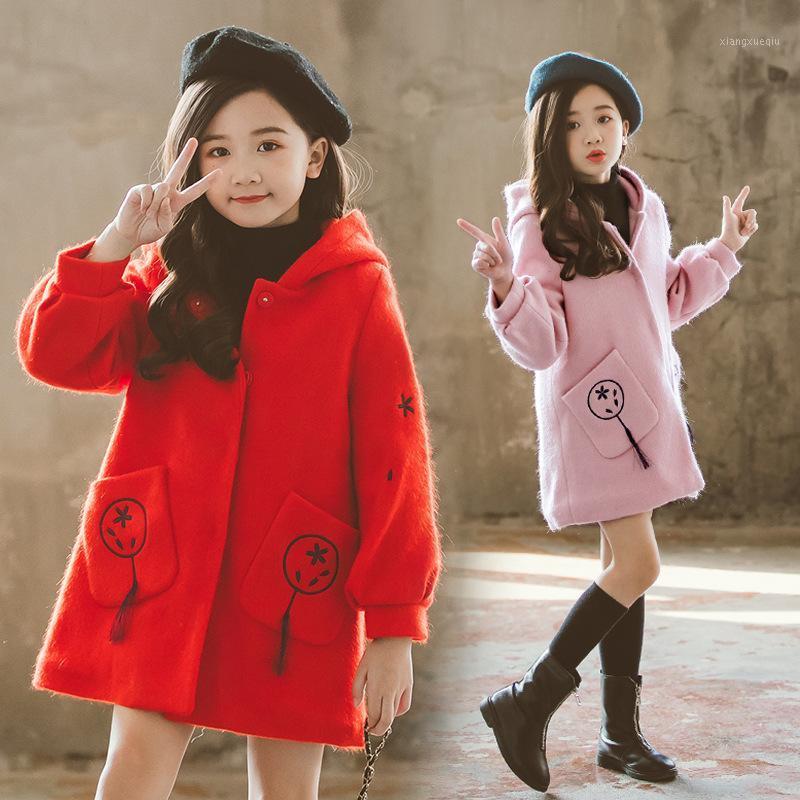 

Girl Kids Winter Autumn Hoodies Coats Girls Fashion Wool Coat Children Thick Warm Clothes 4-14T1, Pink