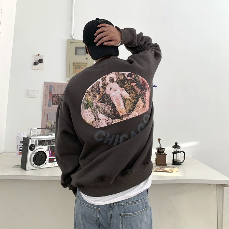 

Autumn 2020 new European and American version loose medium lazy Cotton Long Sleeve T-Shirt