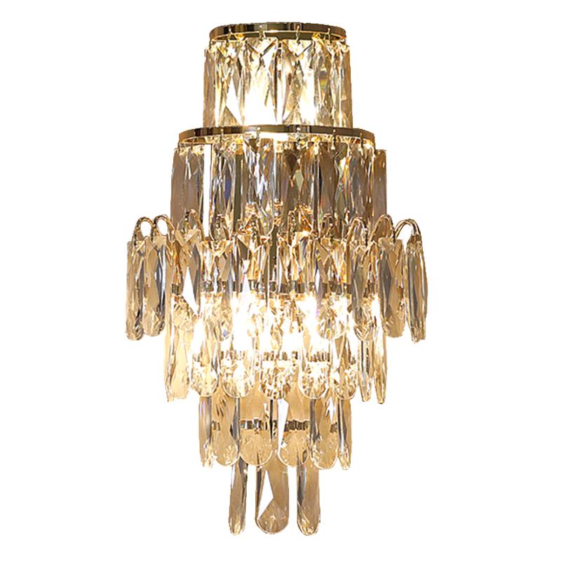 

multi layers crystal wall lamps gold sconce AC110V 220v luxury home lighting and hotel lights