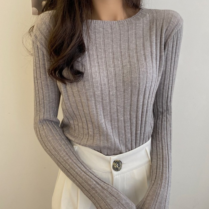 

2021 New Style Autumn Around the Neck Long Underlay Mesh Loose and Versatile Solid Woman's Sweater RP60, Beige