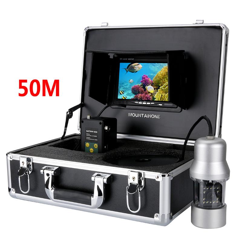 

GAMWATER HD CCD Underwater Fishing Camera 0-360 Degree View, Remote Control, 7 Inch LCD Monitor, 14x White Lights 20M 50M