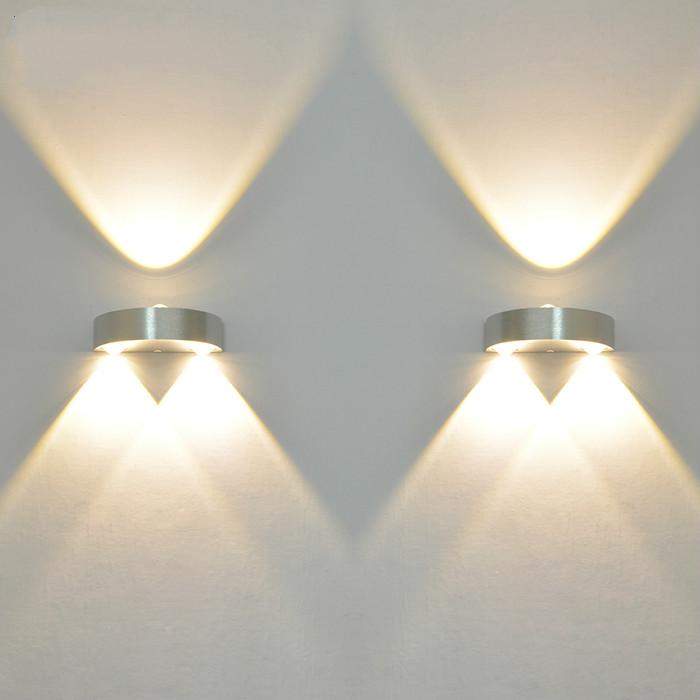 

2Pcs/Lots Wall Lamps Indoor LED 3W AC110/220V Modern Wall Sconce Indoor Lighting Living Room Bedroom Bedside Light