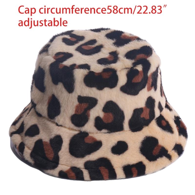 

Women Winter Warm Fluffy Fuzzy Plush Bucket Hat Leopard Digital Print Sunscreen Short Brim Hip Hop Outdoor Fisherman Cap, Rose red