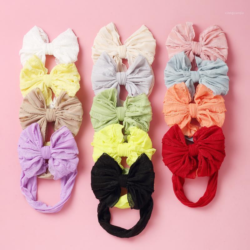 

Bulk 36pc/lot 2020 New Girls Solid Chiffon Hair Bows Nylon Headband,Lace Bows Elastic Hair Band For Girls Kids strench headwear1, With clip