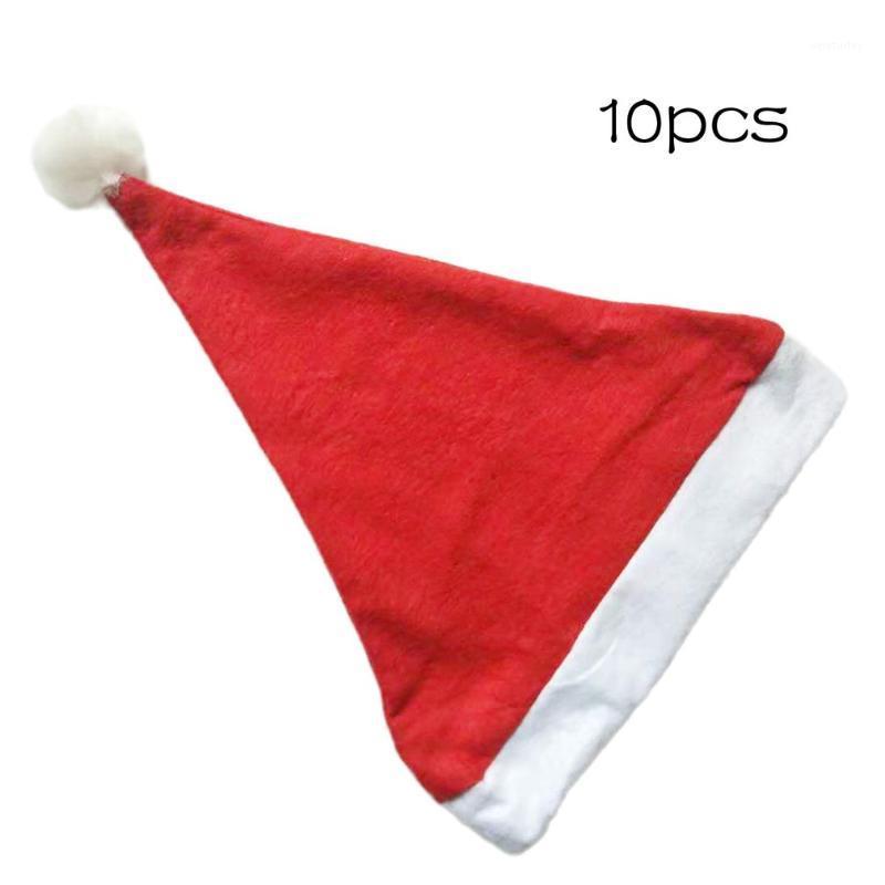 

10PCS Christmas Hats Red And White Santa Claus Cap Christmas Hat for Kids Adults Holiday Xmas Supplies Party Hat1