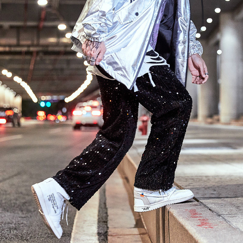 

2021 New Promotion Main Male Sweatpants in Fashion Marks -autumn Clothes Big Feet Black Hip Cargo Pants Free DVEA