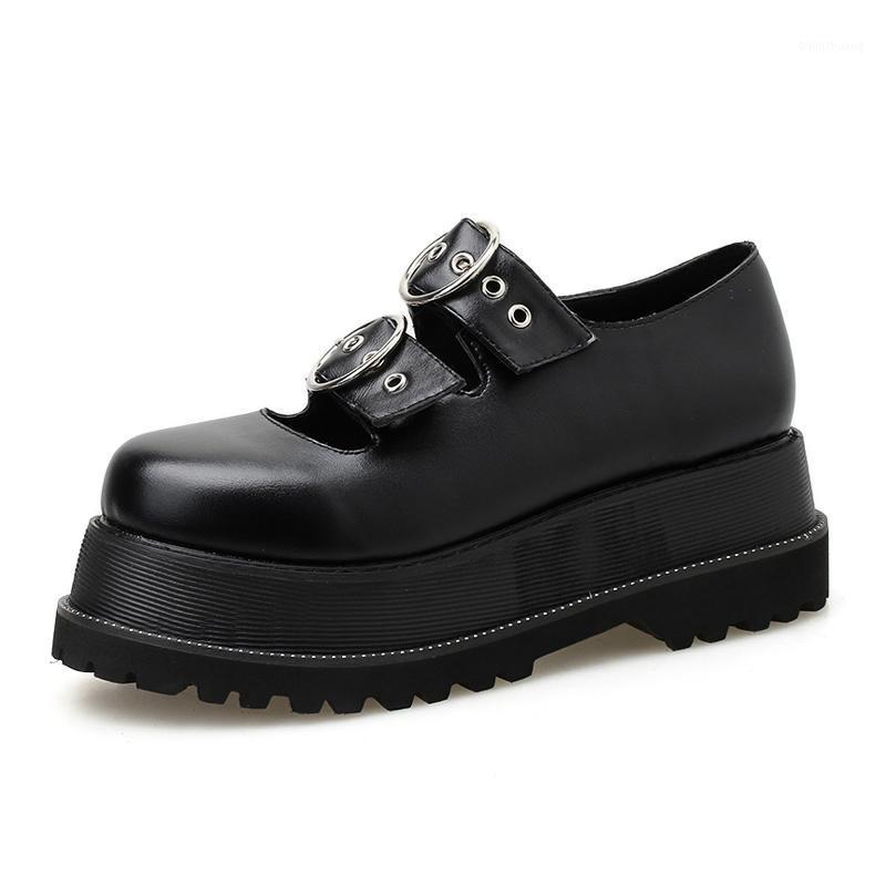 

women pumps platform shoes low heel shoes High Heels ankle strap heels Casual black shoe chunky LJA953-11