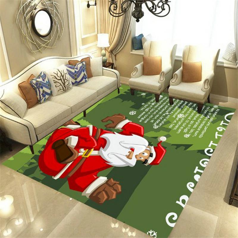 

Merry Christmas Home Decor Large Carpet Kids Play Mat Loop-pile Velvet Kitchen Corridor Bedsider Rug Living Room Floor Area Rug, No.1