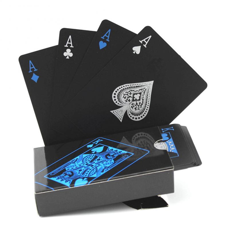 

54Pcs/Set Waterproof Black Poker Pattern Poker Table Game Playing Card Collection Table Game Playing Card Collection