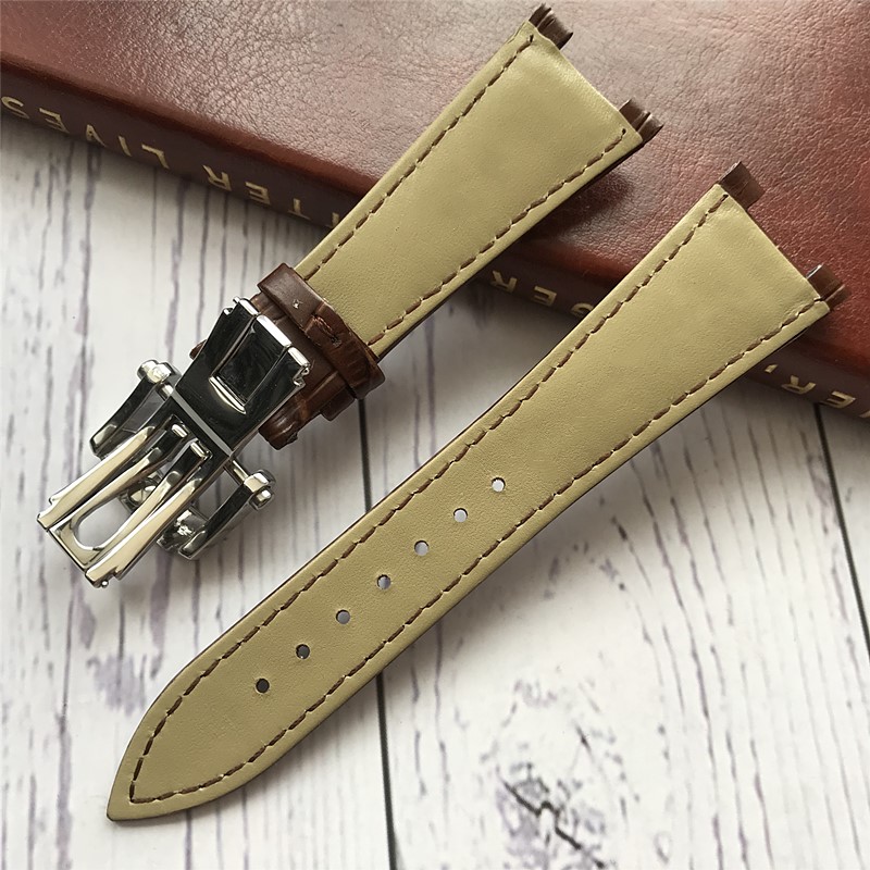 

25X18mm Genuine Leather Watch Strap Band Black Brown Blue with buckle Fits For PP