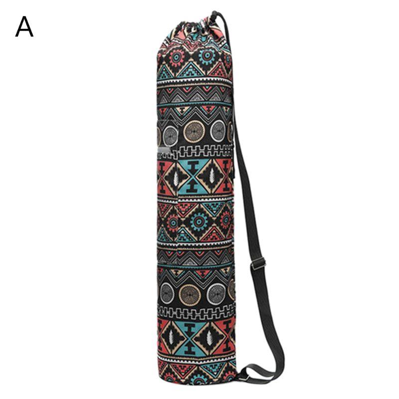 

Yoga Mat Bag Carry Durable Canvas Floral Printed Yoga Backpack Adjustable Strap U7EF