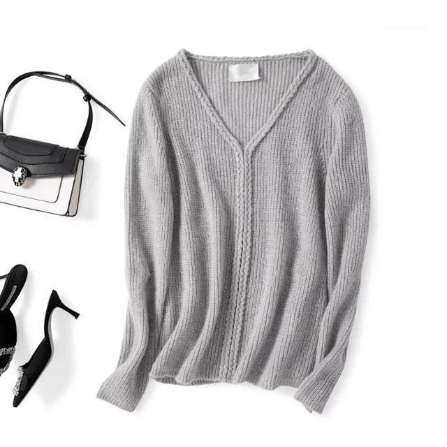 

Clearance Bargain French Chic Mohair Wool Lacing Cassie Jumper V Neck Sweater Back Bow Lacing Woolen Sweater1, Black