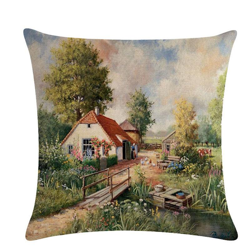 

Country Scenery Series Homer Decor Cushion Cover Throw Pillowcase Pillow Covers 45 x 45cm Sofa Seat Cushion Decorative, 02