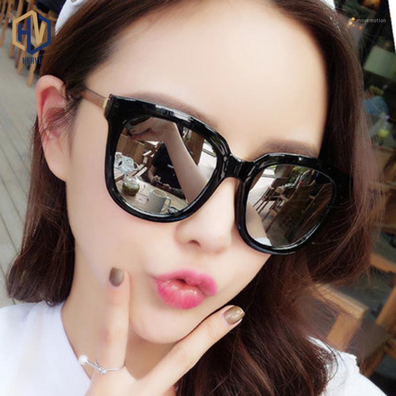 

Fashion Round Frame Male Female Sunglasses Dazzling Reflective One-piece Nose Pads Retro Hemming Frame1