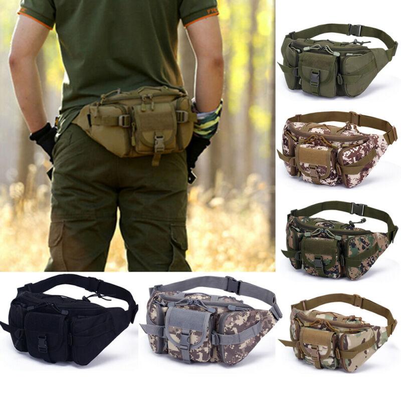 

Utility Tactical Waist Pack Outdoor Pouch Sports Casual Camping Hiking Water Bottle Belt Camouflage Print Fanny Bags, Sky blue