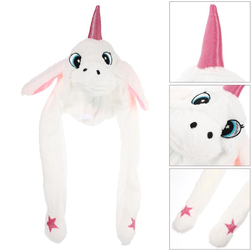 

1pc Adorable Funny Ear Moving Hat Creative Party Soft Hat (Light, White