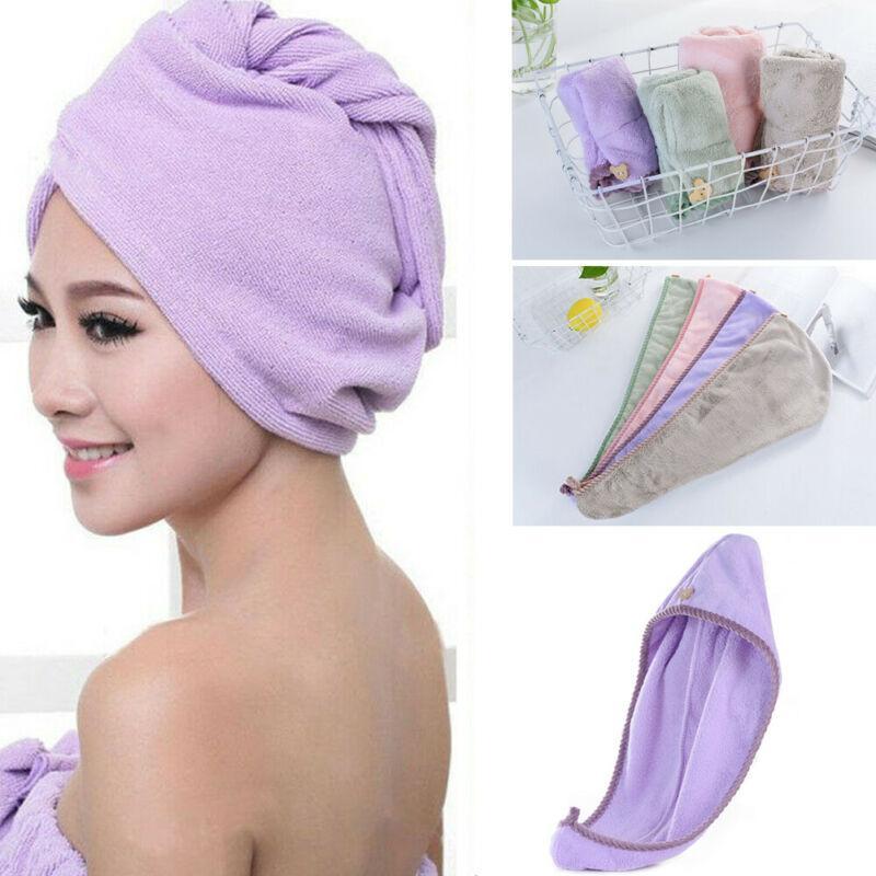 

Hot Magic Hair Drying Towel Hat Cap Microfibre Quick Dry Turban For Bath Shower Pool Shower Caps1