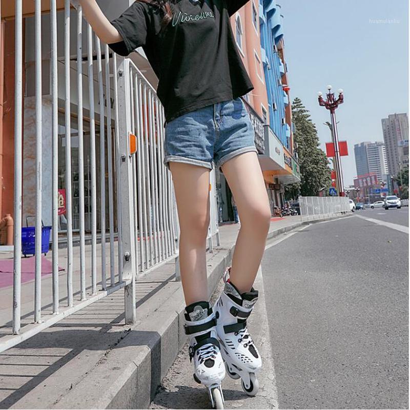 

Single -Wheel Skates Adult in-Line Skating Men and Women Fancy Roller Skates Roller Association Adult Slalom1, White