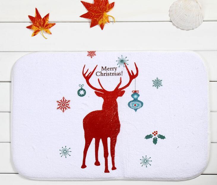

40*60cm Elk Christmas decorations Bath Mats Anti-Slip Rugs Coral Fleece Water Carpet For Bathroom Bedroom Doormat Online, Red