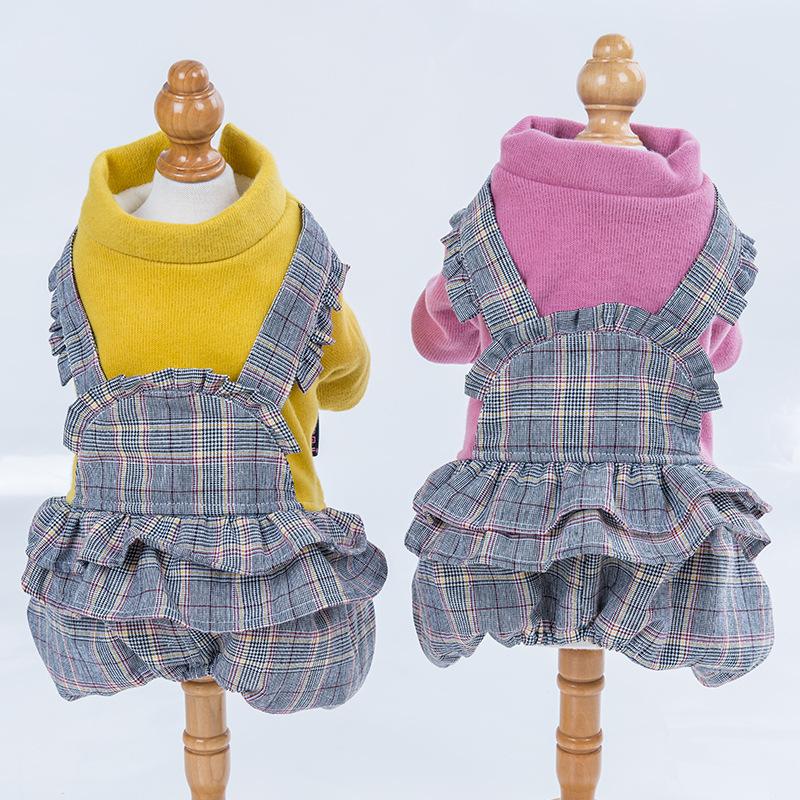 

Autumn and Winter Cute Sweet Four-Legged Cotton Warm Padded Thick Yellow Pink Colors Animaux De Compagnie Kawaii Clothes Dogs