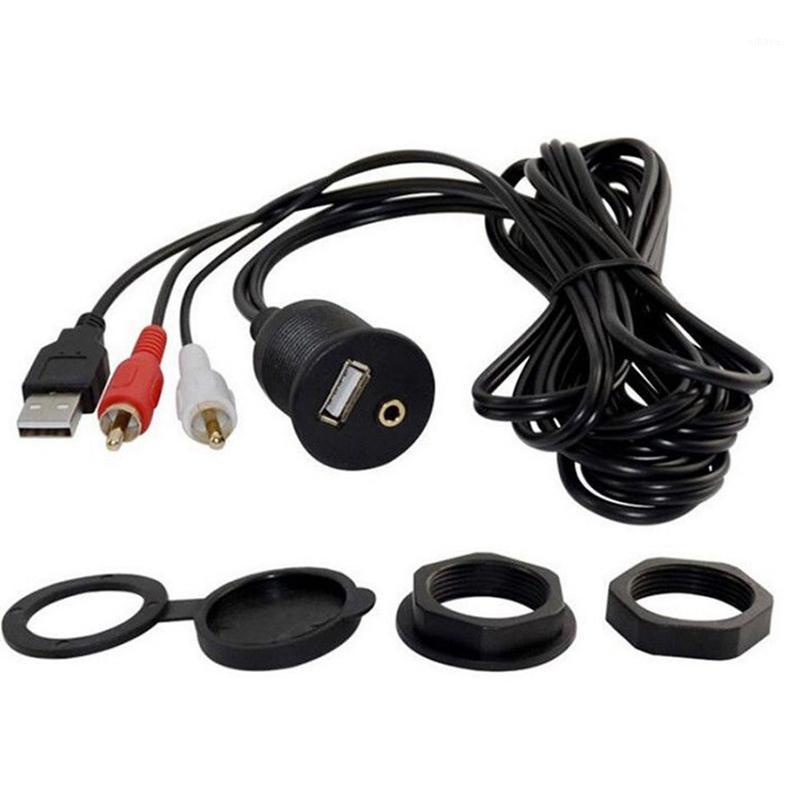 

1m Extension Cable Car Dashboard Motor USB 2.0 3.5mm M/F AUX Lead Extension Cable black Car Styling Dashboard Accessorie1