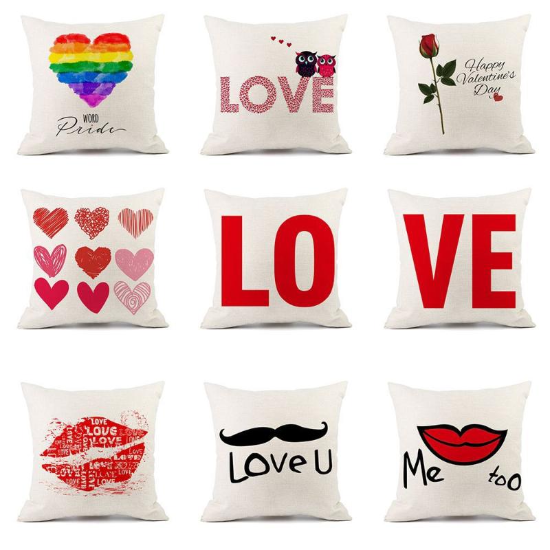 

Nordic Red Valentine's Day Lettered Love Pillow Case Holiday Gift Lip Pillow DDD53