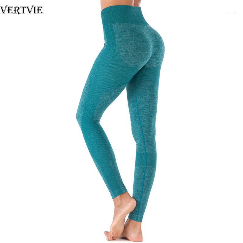 

VERTVIE High Waist Yoga Pants Women Fitness Sports Tight Sexy Gym Leggings Seamless Push Up Exercise 2020 Yoga Running Clothing1, Black
