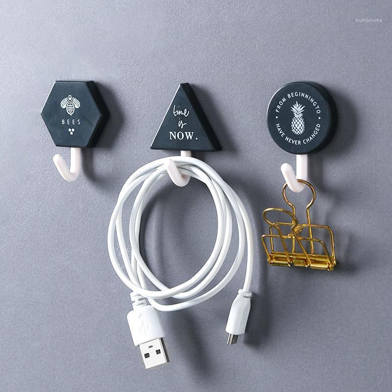 

3 Pieces/hook 2021 Strong Viscose Wall Hanging Creative Seamless Wall Free Punch Cute Key Hanger Student Dormitory Glue Hook1