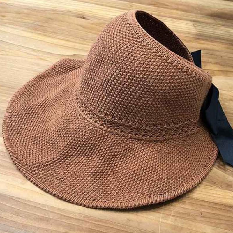 

Women Sun Hat Water Sprinkling Festival Travel Casual Exquisite UV Protection Wide Brim Lightweight Foldable Bowknot Fashion, Khaki