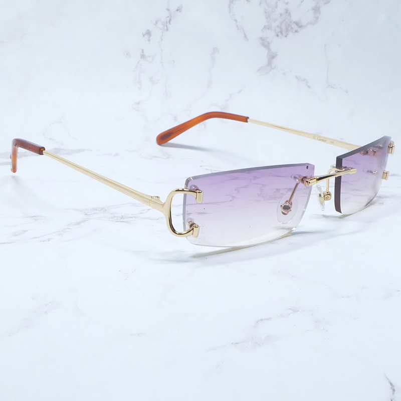 

2021 New Small Fashion Sunglasses Men Rimless Metal c Colorful Sun Glasses Summer Shade Mens Decoration Party Accessories N0ux