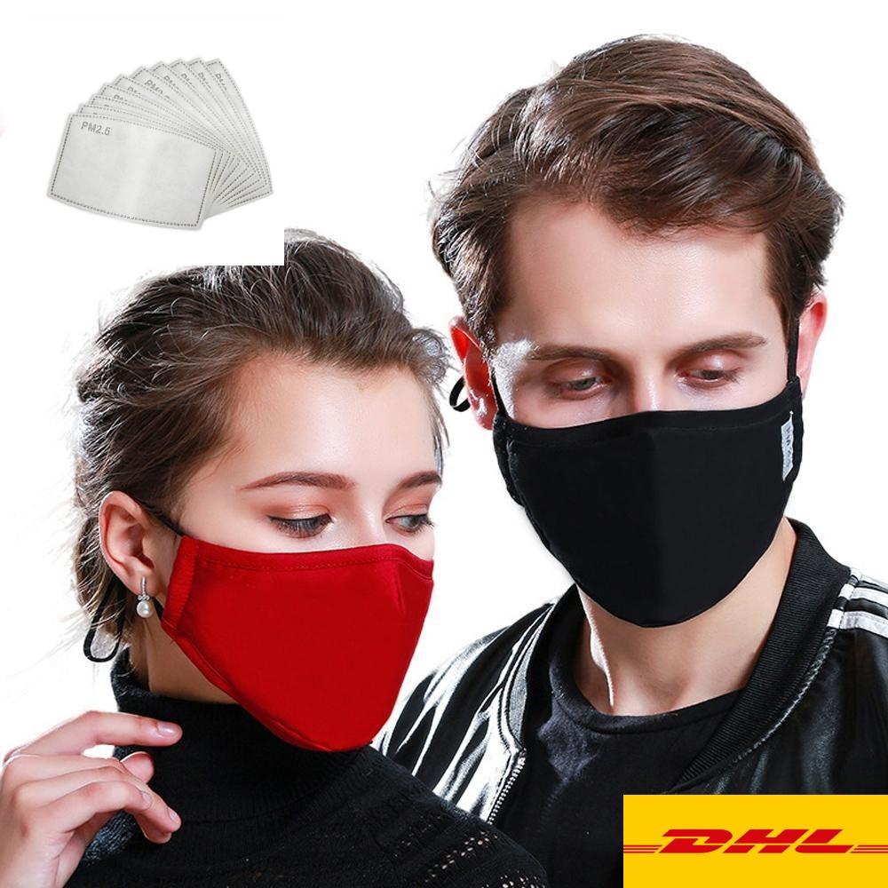 

Winter Designer Washable Face Mask Anti Pollution Cotton Mouth Masks With Pm2.5 Carbon Filters Adjustable Elastic Respirator Cloth Mask, Multi