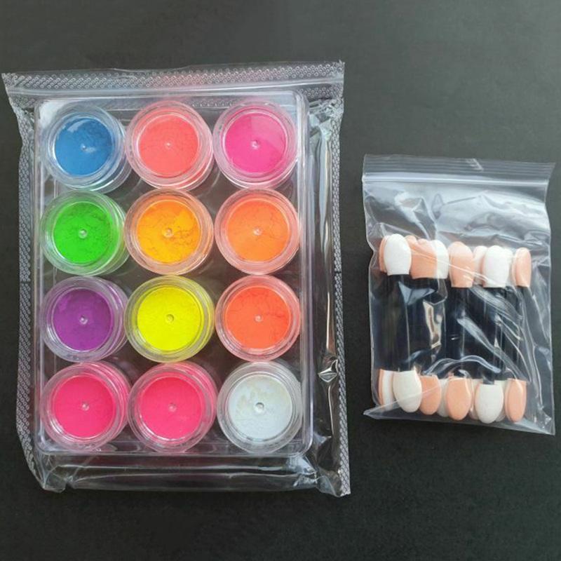 

Fluorescent Nail Powder Neon Light Lasting Fluorescent Powder Color Nail Art Glitter Pigment 3D Luminous Decoration
