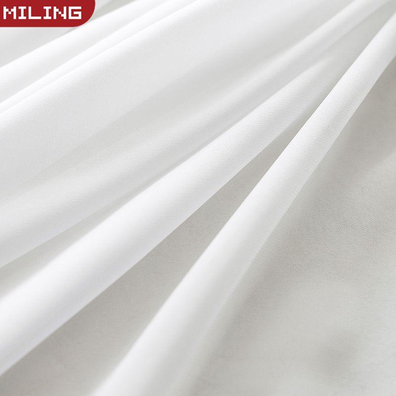 

White Tulle Solid White Curtains for Living Room Super Soft Decoration Modern Chiffon Sheer Voile Kitchen Curtain