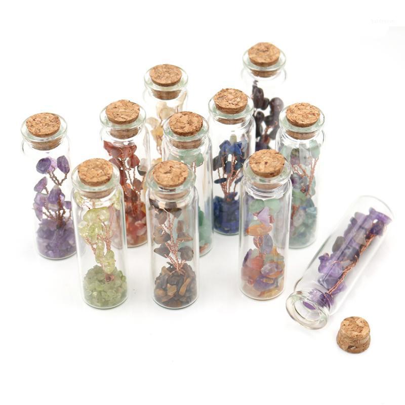 

XSM Natural Crystal Chips Lucky Drifting Bottle Gravel Bead Tree of Life Glass Wishing Bottle Birthday Gifts Home Decor Specimen1