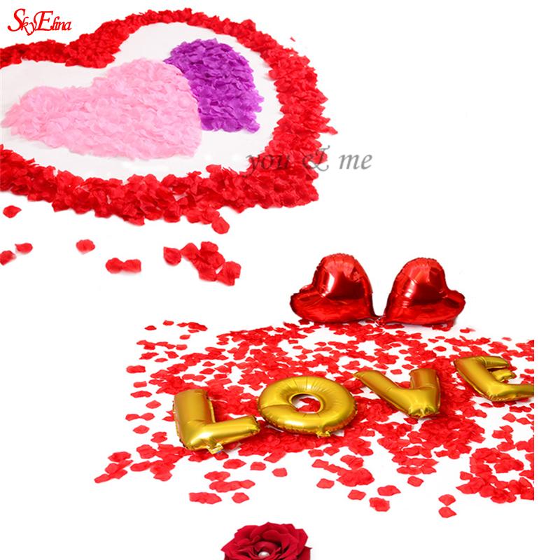 

New 3000pcs Rose Petals Flower Silk Petal Artificial Petals For Wedding Confetti Party Event Decoration pink blue purple 6Z