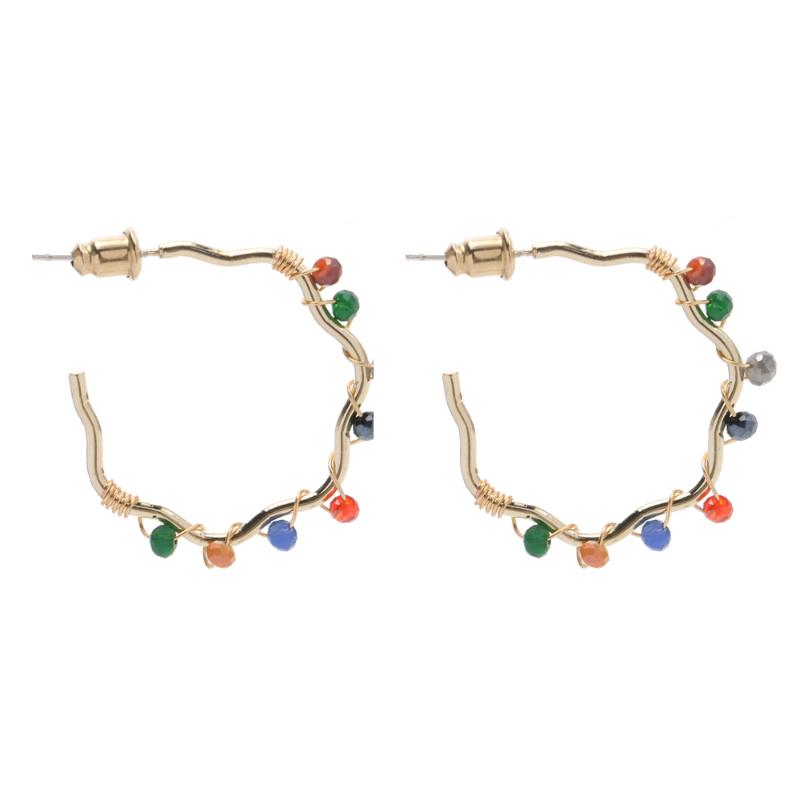 

ELEGANCE11 Korea Hoop Earrings Cute Beads Trend Earrings Funny Christmas Jewelry Gift for Women