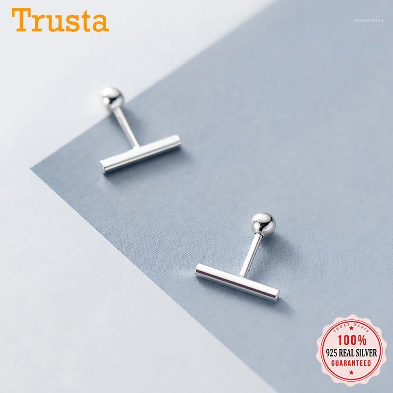 

Trustdavis Real 925 Sterling Silver Stick Screw Stud Earrings For Women Children Baby Girls Kids Mini Minimalist Jewelry DA451