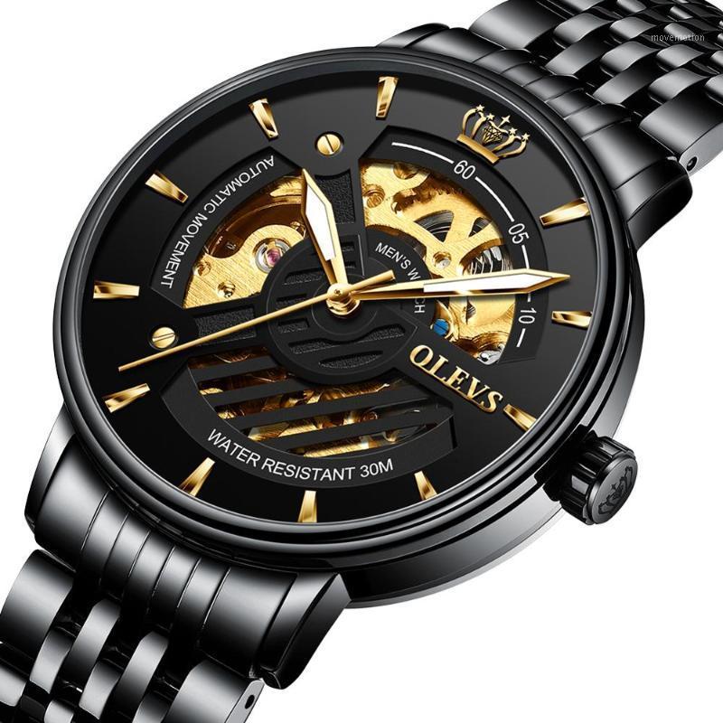 

Men Watches Automatic Black Watch Stainless Steel Waterproof Business Mechanical Wristwatches Man Self Sind Relogio Masculino1, White