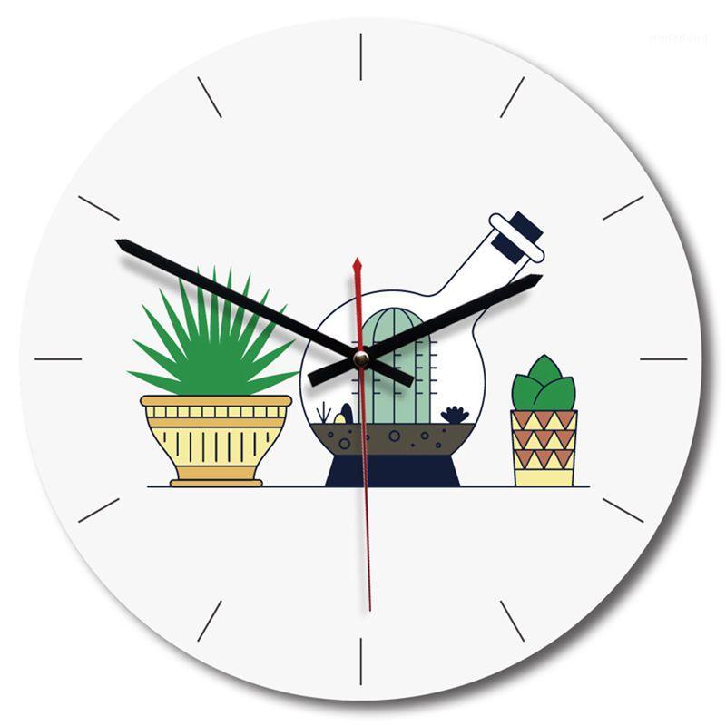 

Creative wall clock, living room, retro acrylic art clock, cactus A1