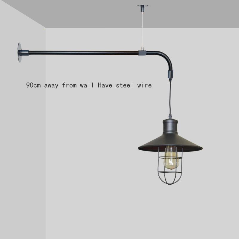 

Mine Vintage Black Wall Sconce For Corridor Porch Cafe Reading Nordic Art Deco Industrial Led Wall Lamp Bar Iron Fixtures