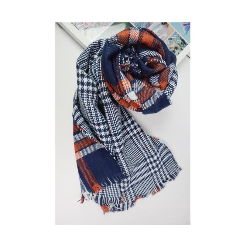 

Fashion Women Knitted Winter warm scarf plaid scarf shawl female foulard