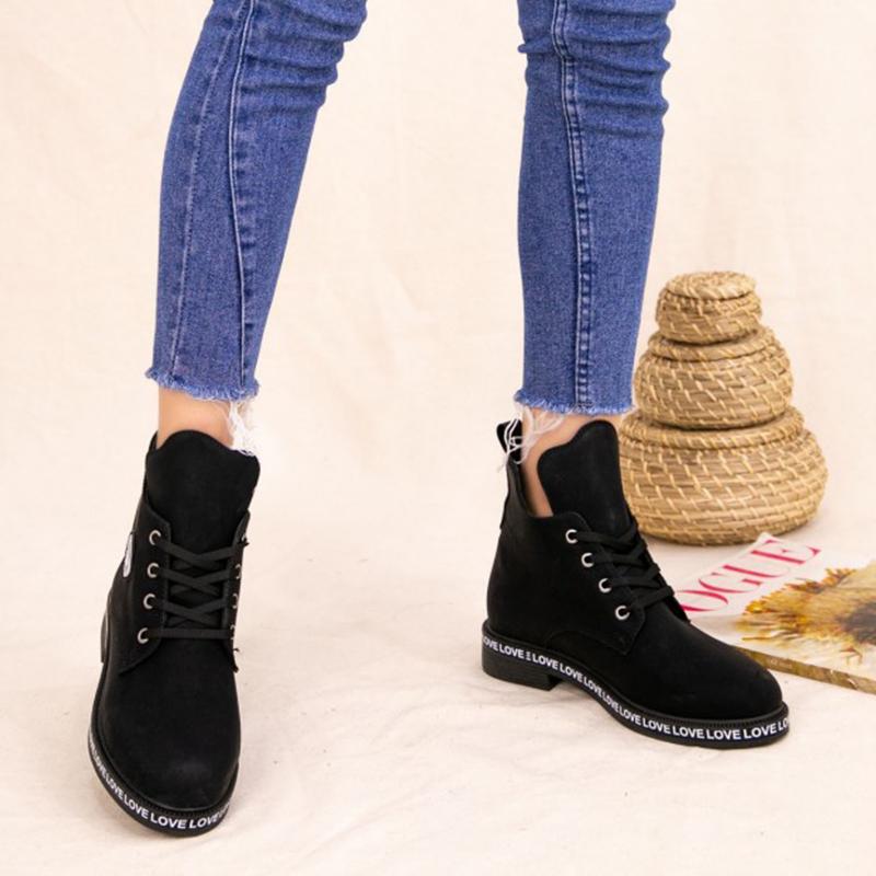 

Are pleased Black Nubuck Laced Boots 2021 Fashion New Season Chic Women 'S Postal Laced High Quality Orthopedic Short Bottom Winter Clothing, As pic