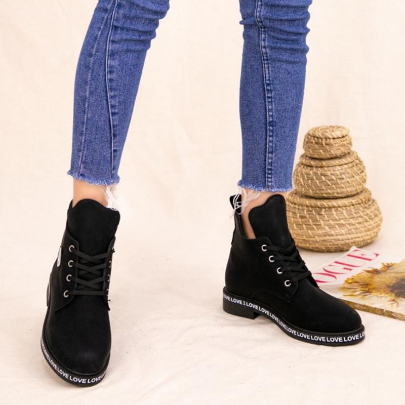 

Are pleased Black Nubuck Laced Boots 2021 Fashion New Season Chic Women 'S Postal Laced High Quality Orthopedic Short Bottom Winter Clothing, As pic