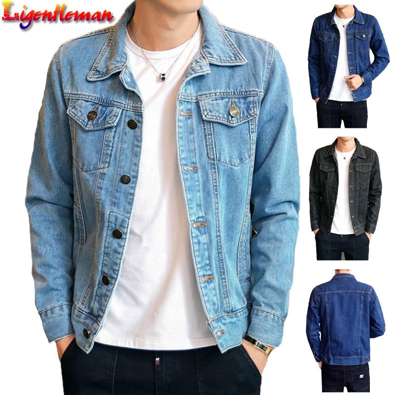 

Plus Size 4XL Solid Casual Slim Mens Denim Jacket Bomber Jacket Men High Quality Cowboy Men's Jean Chaqueta Hombre KX410, Kx410a