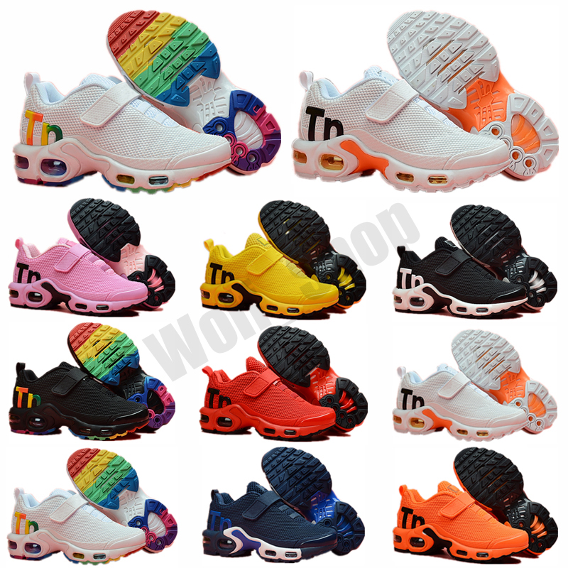 

designer toddler kids Mercurial TN Breathable tn Plus Rainbow Mesh Running Sneakers tns children pour enfants Athletic sport trainers, Color 5